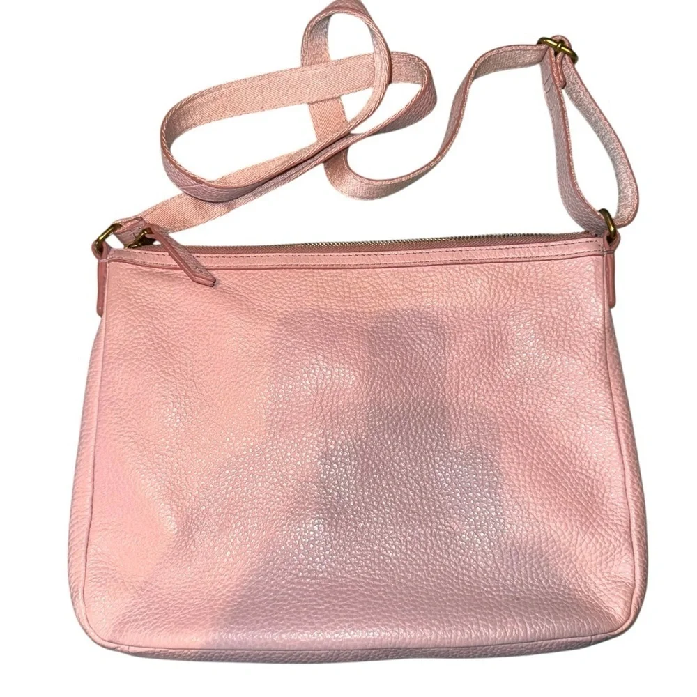 FOSSIL Elise Large Crossbody in Dusty Rose Pebbled Leather LIKE NEW